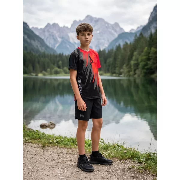  Detské prémiové funkčné tričko ALTISPORT VOJ/ALK006TR01 ČIERNA/ČERVENÁ 