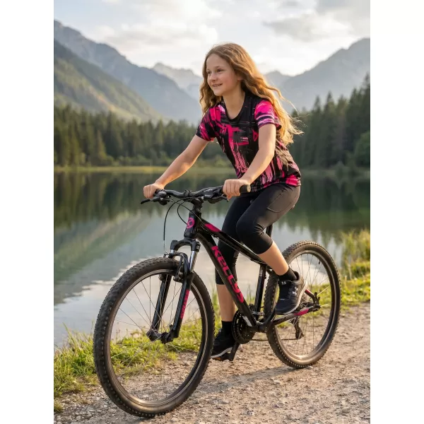  Detské funkčné tričko premium ALTISPORT VOJ/ALK010TR01 ČIERNA/SVETLO RUŽOVÁ 