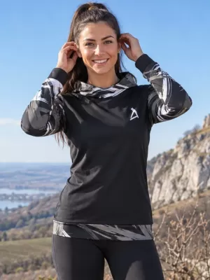 Dámska funkčná mikina premium ALTISPORT VOJ/ALW039MI01 ČIERNA/BIELA