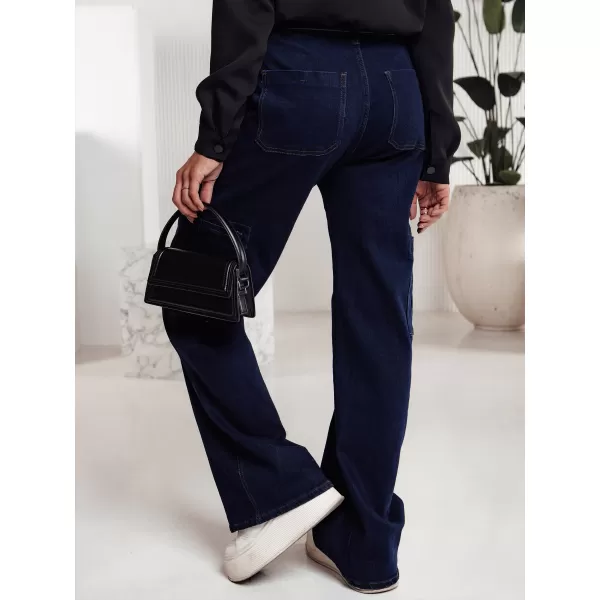  Dámske džínsy DSTREET FITZONE UY2243 NÁMORNÍCKA MODRÁ 