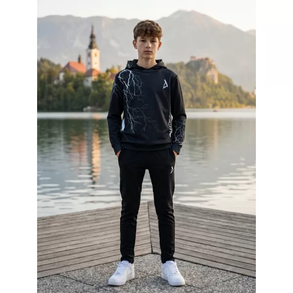  Detská funkčná mikina premium ALTISPORT VOJ/ALK004MI01 ČIERNOBIELA 