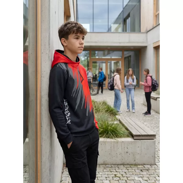  Detská prémiová funkčná mikina ALTISPORT VOJ/ALK006MI01 ČIERNA/ČERVENÁ 