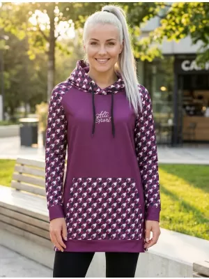 Dámska funkčná predĺžená mikina premium ALTISPORT VOJ/ALW048MI03 fialová