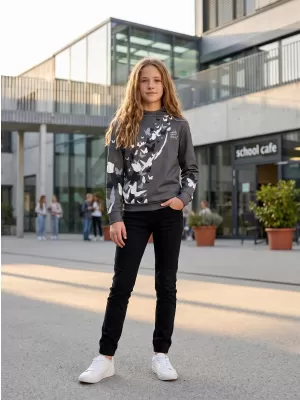 Detská funkčná mikina premium ALTISPORT VOJ/ALK022MI01 sivá