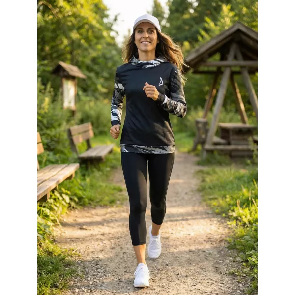  Dámska funkčná mikina premium ALTISPORT VOJ/ALW039MI01 ČIERNA/BIELA 