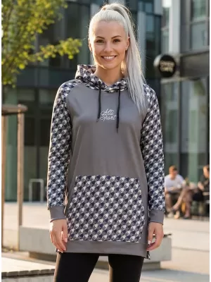 Dámska funkčná predĺžená mikina premium ALTISPORT VOJ/ALW048MI03 sivá