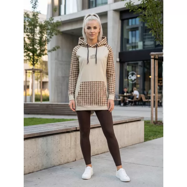  Dámska funkčná predĺžená mikina premium ALTISPORT VOJ/ALW048MI03 hnedá 