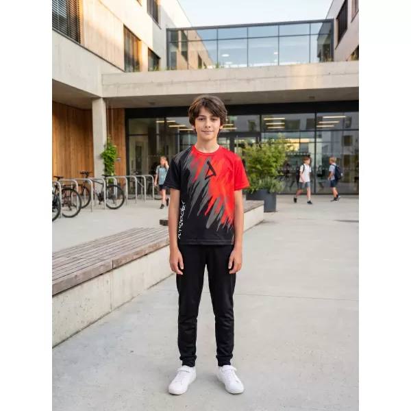  Detské prémiové funkčné tričko ALTISPORT VOJ/ALK006TR01 ČIERNA/ČERVENÁ 