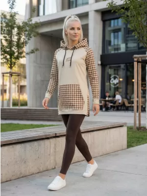 Dámska funkčná predĺžená mikina premium ALTISPORT VOJ/ALW048MI03 hnedá