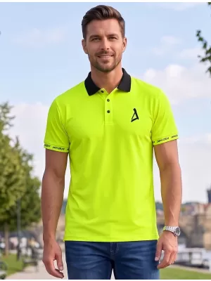 Pánske funkčné tričko s golierom premium ALTISPORT VOJ/ALM000TR05 NEON YELLOW