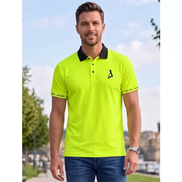  Pánske funkčné tričko s golierom premium ALTISPORT VOJ/ALM000TR05 NEON YELLOW 