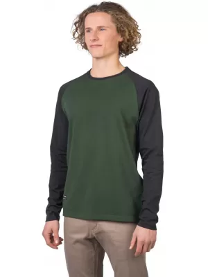 Pánske tričko s dlhým rukávom HANNAH ROKET KOMBU GREEN/ANTHRACITE