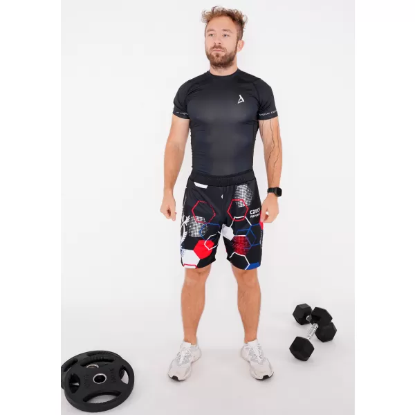  Pánske funkčné kraťasy bez vreciek premium ALTISPORT VOJ/ALM036KRA02 HEXA čierna 