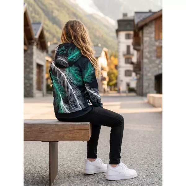 Detská prémiová funkčná mikina ALTISPORT VOJ/ALK001MI01 ČIERNA/TYRKYSOVÁ 