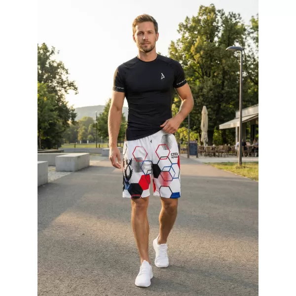  Pánske funkčné kraťasy bez vreciek premium ALTISPORT VOJ/ALM036KRA02 HEXA biela 