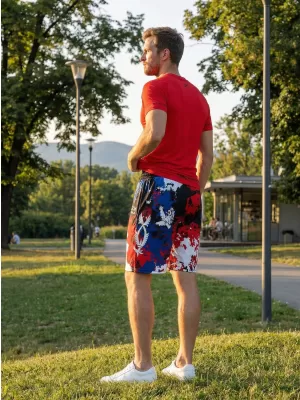 Pánske funkčné kraťasy bez vreciek premium ALTISPORT VOJ/ALM036KRA02 ŠKVRNY