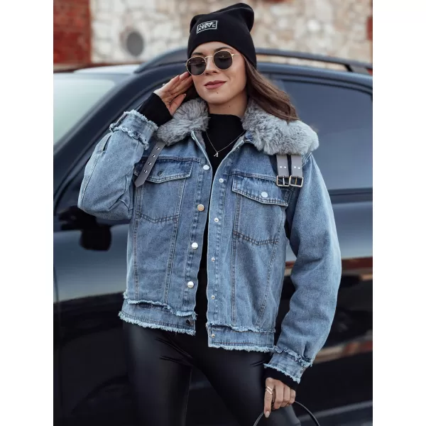  Dámska bunda DSTREET FURDENIM TY4755 SVETLO MODRÁ 