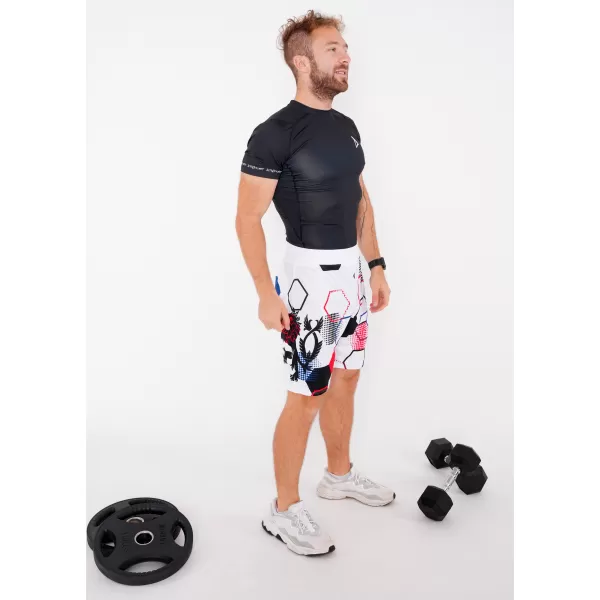  Pánske funkčné kraťasy bez vreciek premium ALTISPORT VOJ/ALM036KRA02 HEXA biela 