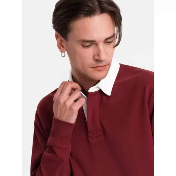  Pánska mikina OMBRE om-ssnz-0132 gaštan 