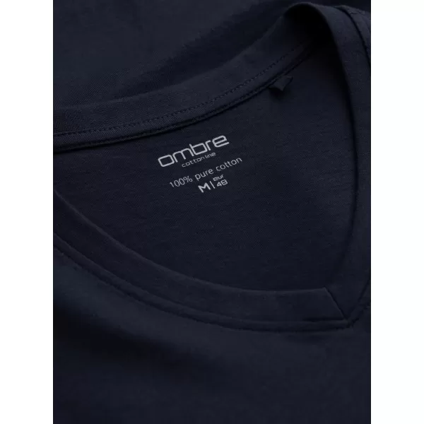  Pánske tričko s dlhým rukávom OMBRE om-lsbl-0108 Navy modrá 