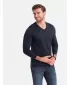 Pánske tričko s dlhým rukávom OMBRE om-lsbl-0108 Navy modrá