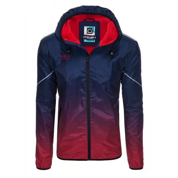  Pánska bunda OMBRE om-janp-0105 Navy modrá a červená 