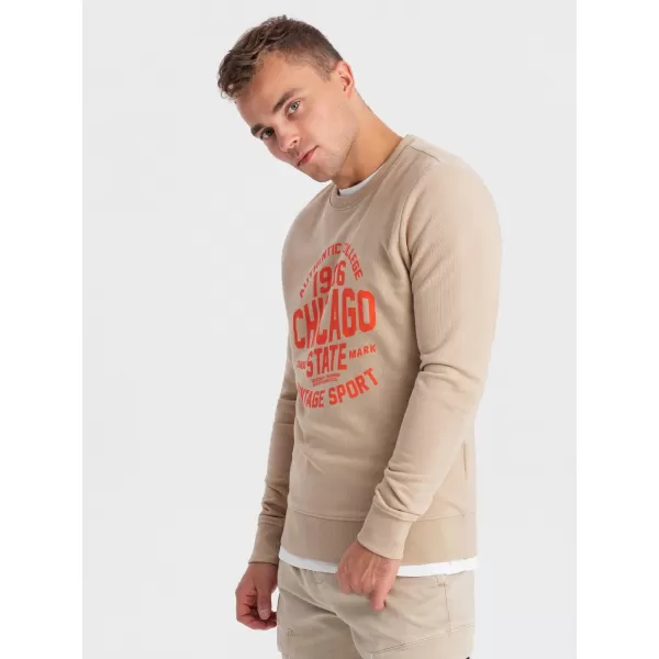  Pánska mikina OMBRE om-ssps-0154 piesok 