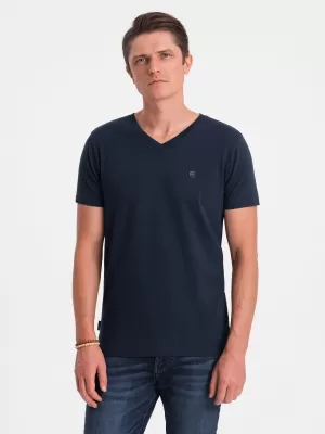 Pánske tričko OMBRE OM-TSCT-0106 NAVY MODRÉ