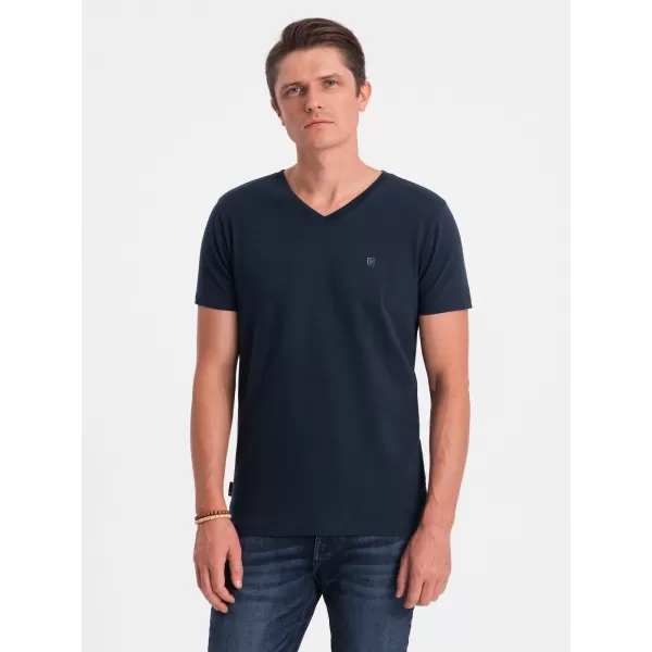  Pánske tričko OMBRE OM-TSCT-0106 NAVY MODRÉ 