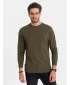 Pánske tričko s dlhým rukávom OMBRE om-lsbl-0106 Dark Olive