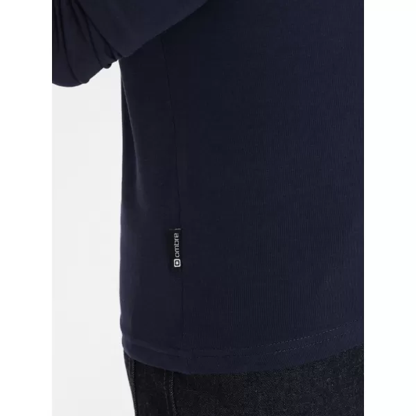  Pánske tričko s dlhým rukávom OMBRE OM-LSCL-0110 NAVY MODRÉ 