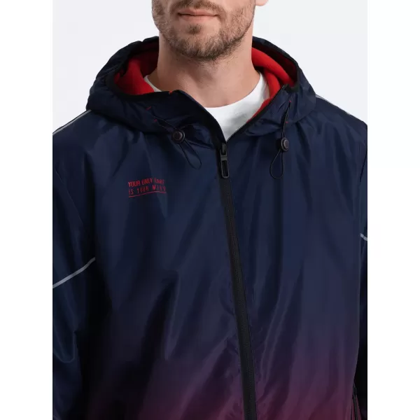  Pánska bunda OMBRE om-janp-0105 Navy modrá a červená 