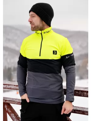 Funkčná termoshrtská mikina Premium ALTISPORT VOJ/ALM051ter03 Neón žltá/šedá