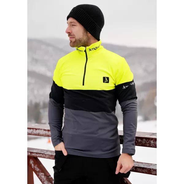  Funkčná termoshrtská mikina Premium ALTISPORT VOJ/ALM051ter03 Neón žltá/šedá 