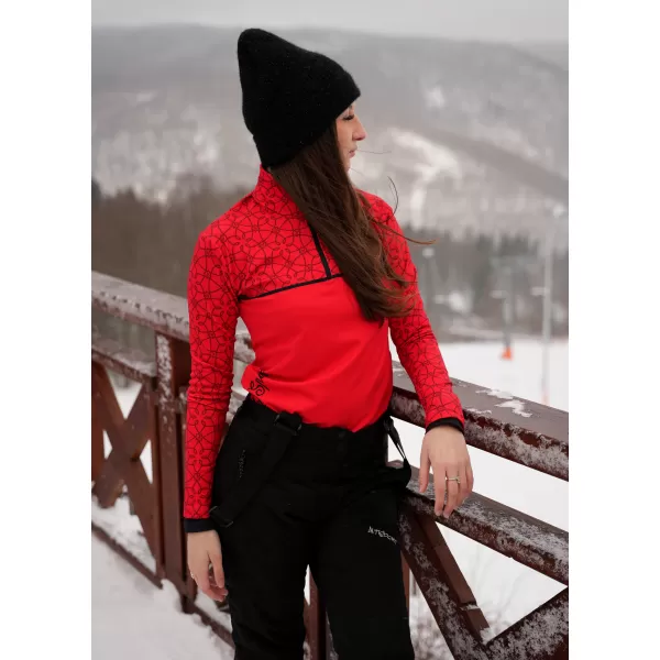  Dámska prémiová funkčná termo mikina ALTISPORT VOJ/ALW053TER03 ČERVENÁ 