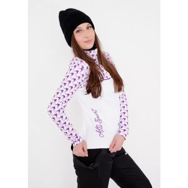  Dámska prémiová funkčná termo mikina ALTISPORT VOJ/ALW048TER03 BIELA/FIALOVÁ 