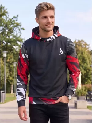 Pánska funkčná mikina premium ALTISPORT VOJ/ALM039MI01 ČIERNOČERVENÁ