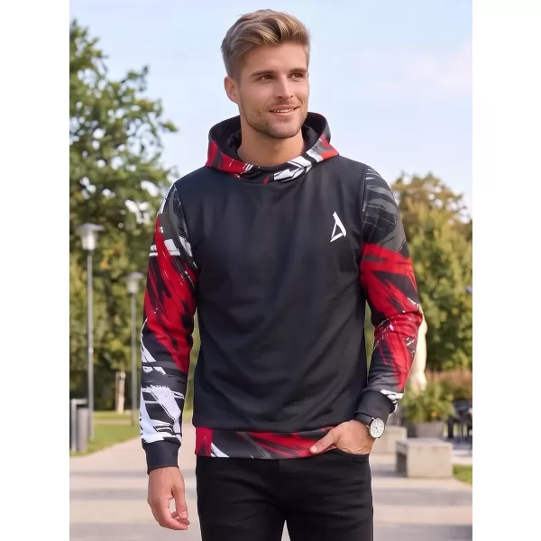  Pánska funkčná mikina premium ALTISPORT VOJ/ALM039MI01 ČIERNOČERVENÁ 