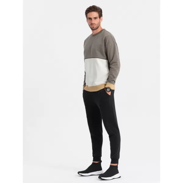  Pánska mikina OMBRE om-ssnz-0130 khaki 