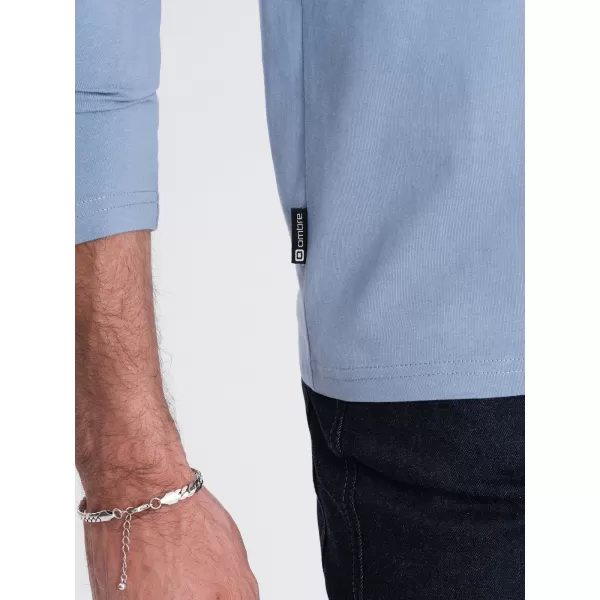  Pánske tričko s dlhým rukávom OMBRE om-lsbl-0108 modrý denim 