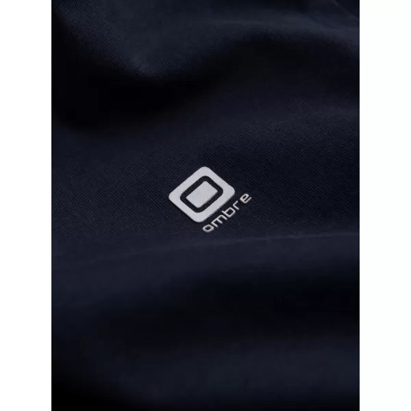  Pánske tričko s dlhým rukávom OMBRE OM-LSCL-0110 NAVY MODRÉ 