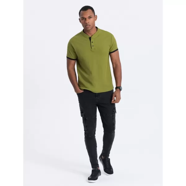  Pánske tričko s Olive golier Olive Olive 