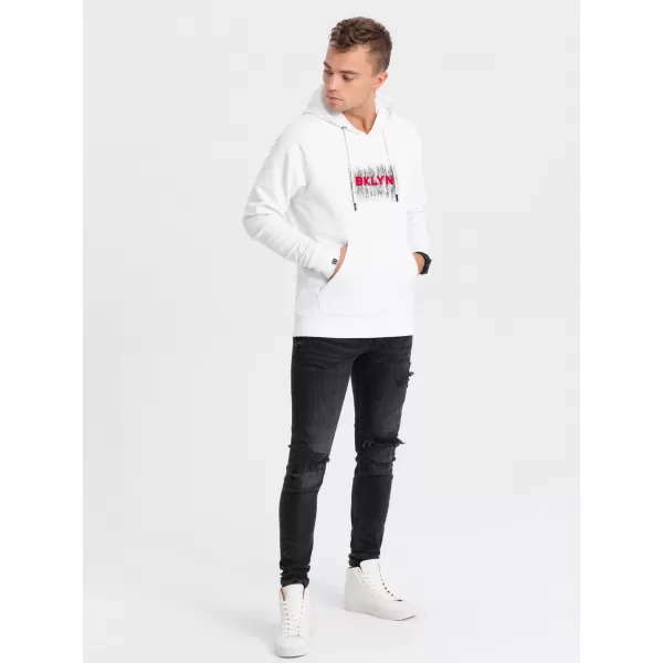  Pánska mikina OMBRE om-ssps-0150 biela 