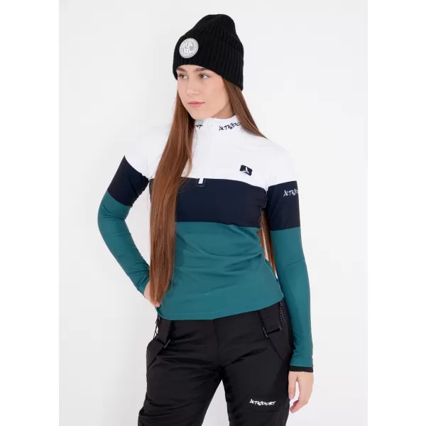  Dámska prémiová funkčná termo mikina ALTISPORT VOJ/ALW051TER03 BIELA ZELENÁ 