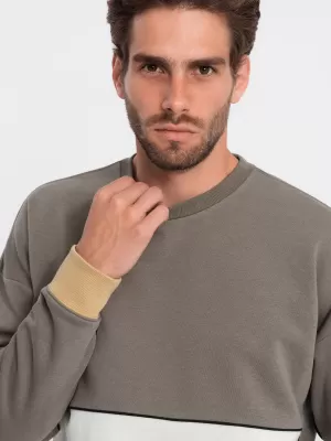 Pánska mikina OMBRE om-ssnz-0130 khaki