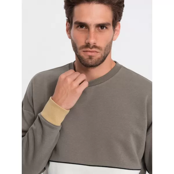  Pánska mikina OMBRE om-ssnz-0130 khaki 