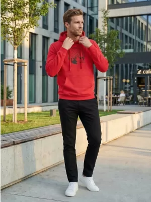 Pánska mikina ALTISPORT ALM172JN796 ČERVENÁ