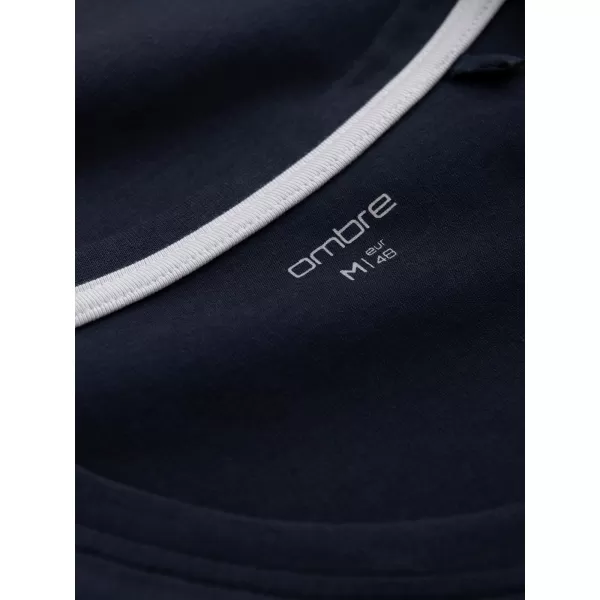  Pánske tričko s dlhým rukávom OMBRE OM-LSCL-0110 NAVY MODRÉ 