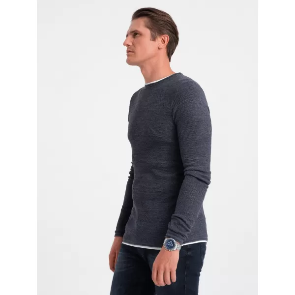  Pánsky sveter OMBRE om -sw -0103 Navy Blue Melange 