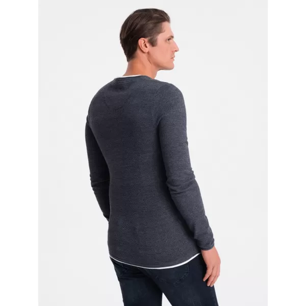  Pánsky sveter OMBRE om -sw -0103 Navy Blue Melange 